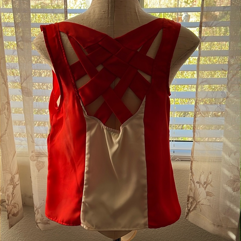 NEW! CHORD Blouse in Spice with Lattice Back Detail